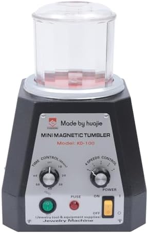 Mini Magnetic Tumbler, 4 Speeds Control 100mm Magnetic Jewelry Polisher and Finisher Machine for Light Metal