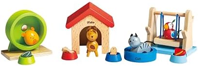 Hape Family Pets Wooden Dollhouse Animal Set