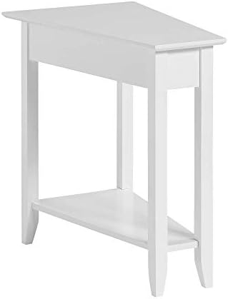Convenience Concepts American Heritage Wedge End Table 24" - Classic Living Room Table with Storage Shelf, Side Table for Family Room, Bedside Table, Espresso