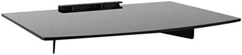 Mount-It! Floating Wall Shelf – Tempered Glass Media Shelf for Cable Box, DVD Player, Gaming Consoles (PS5, Xbox, Roku)