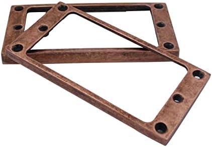 Guyker Flat Metal Humbucker Pickup Mounting Ring Set - Bridge Neck Pickups Cover Frame Replacement Part for Electric Guitar or Precision Bass(2PCS