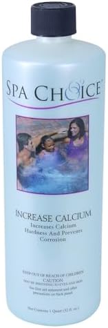 SpaChoice 1-Quart Premium Liquid Calcium Hardness Increaser Hot Tub | Rapidly Increases Calcium Hardness, Concentrated Calcium Chloride, 1 oz per 500 gallons raises hardness 10 ppm, Made in USA