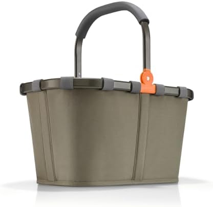 Reisenthel Carrybag Green Olive - Sturdy Shopping Basket With Lots Of Storage Space And Practical Inner Pocket - Elegant And Water-Repellent Design