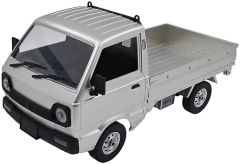 Kei Truck, 2.4Ghz RTR Off-Road Vehicle, Remote Control Retro Pickup Truck with Lights, 1:10 RC Crawler Car Silver