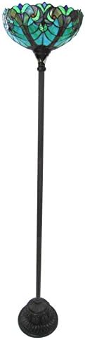 Chloe Lighting CH18780VG15-TF1 Liaison Tiffany-Style 1 Light Victorian Torchiere Floor Lamp, 15" x 15" x 71"