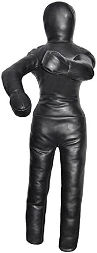 LEATHERAY MMA Jiu Jitsu Grappling Dummy Judo Punching Bag,Brazilian Jiu Jitsu Dummy,Wrestling Grappling BJJ Dummy Black Canvas-70 inches-Unfilled