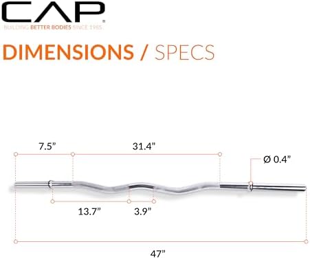 Cap Barbell 47-Inch Standard Solid E-Z Curl Bar