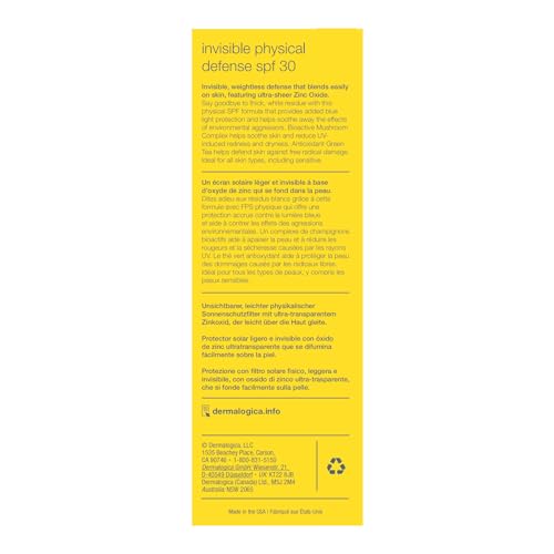 Dermalogica Invisible Physical Defense SPF 30, Mineral Sunscreen, 1.7 fl oz