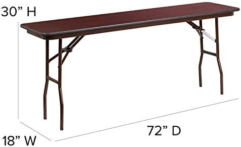 EMMA + OLIVER 6-Foot Mahogany Melamine Laminate Folding Training/Seminar | Table, Event Table