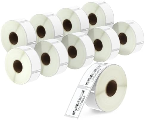 BETCKEY - Compatible DYMO 30252 (1-1/8" x 3-1/2") Address & Barcode Labels - Compatible with DYMO Labelwriter 450, 4XL, NOT Fit 550 & 5XL [10 Rolls/3500 Labels]