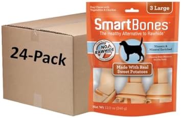 SmartBones Large Chews, Treat Your Dog to a Rawhide-Free Chew Made with Real Meat and Vegetables | With With Real Chicken, Easy To Digest Chew, Vitamin & Mineral Enriched, Helps Maintain Healthy Teeth, For Large Dogs