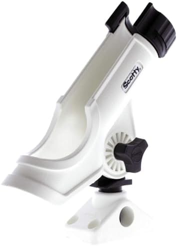 Scotty #230 Powerlock Rod Holder with #241 Side/Deck Mount, Adjustable Boat Fishing Rod Holder, Universal Cradle Design, Side or Deck Mount Installation, Marine-Grade Construction