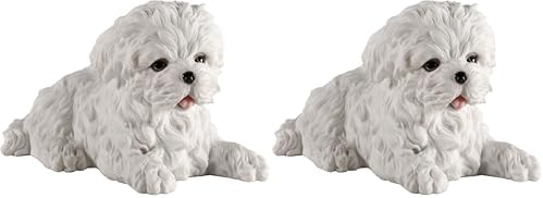 Veronese Design Maltese White Terrier Puppy Dog Animal Resin Figurine