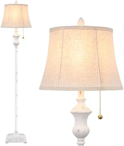 TOBUSA Traditional Floor Lamp, Standing Lamp with Bronze Fabric Shade