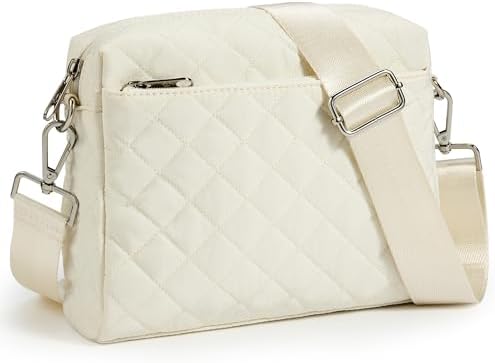 KALIDI Mini Quilted Crossbody Bag for Women Ladies Puffer Cross Body Purse | Nylon Lightweight Women's Shoulder Handbag with Wide Strap for Travel Vacation Casual Everyday Errands