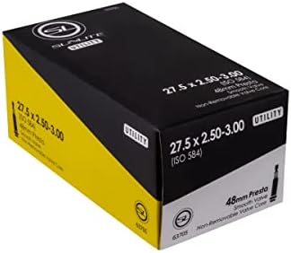 Sunlite Utili-T Standard Presta Valve Tubes, 27.5 x 2.50-3.00" / 48mm Valve, Black/Black | bike-tubes