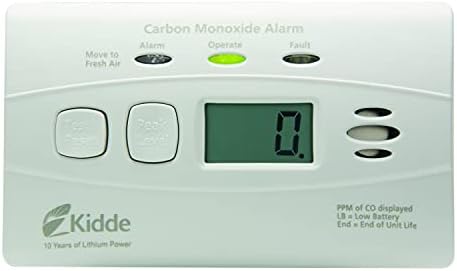 Kidde Carbon Monoxide Detector, 10-Year Battery Powered, Digital Display, LED Status Indicators, 85 dB Alarm, 3rd Edition