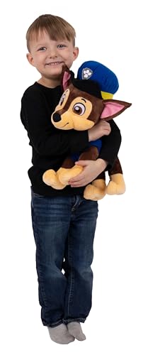 Paw Patrol Chase Blue Soft Plush Cuddle Pillow with Embroidered Details Character Decorative for Kids, Cozy and Huggable Plush for Playtime, Travel