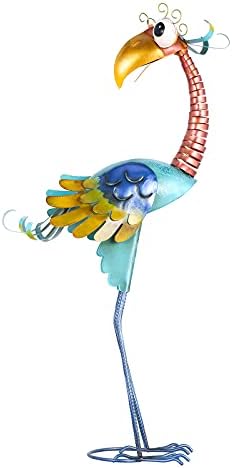 Tooarts Metal Garden Bird Statue Standing Animal Backyard Ornaments Outdoor Sculpture for Lawn Patio Art Decoration