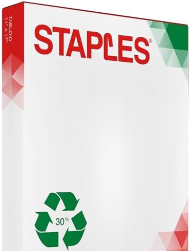 Staples 30% Recycled 8.5-Inch X 11-Inch Copy Paper 20 Lbs 92 Brightness 500/Ream, For Office, School & Home