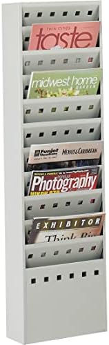 Safco 4321BL Steel Magazine Rack, 11 Pockets - Durable Wall Mounted Black Steel Construction with Optional Base - Perfect Office or School Resource Solution