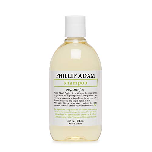 Phillip Adam Fragrance Free Shampoo - Sulfate Free and Paraben Free - For All Types of Hair - Balance pH of Hair and Scalp - 33.8 Ounce