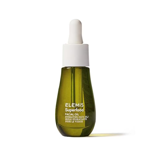 Elemis Superfood Facial Oil, Nutrient-Rich Glow-Boosting Face Oil with Broccoli and Flaxseed, Lightweight Daily Hydration, 0.5 Fl Oz.