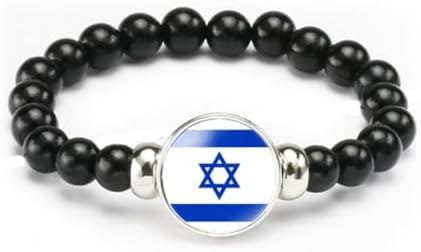 vmcoatdu National Flag Bracelet Elastic Rope Beaded Bracelet Support Your Country Travel Souvenir Gifts for Men Women