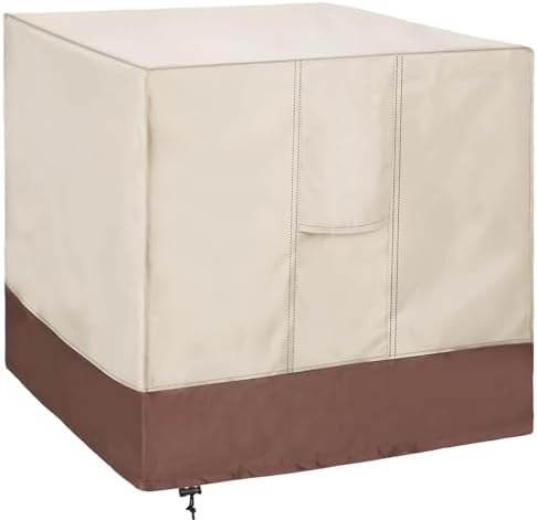 Air Conditioner Cover for Outside Units-Sturdy AC Cover, Water-Resistant, sturdy, with Mesh Vents and Elastic Hem Cord