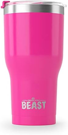 Beast 30 oz Tumbler Stainless Steel Vacuum Insulated Coffee Ice Cup Double Wall Travel Flask (Cupcake Pink)
