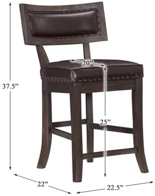 Homelegance Oxton 2-Piece Pack Counter Height Chair, Cherry