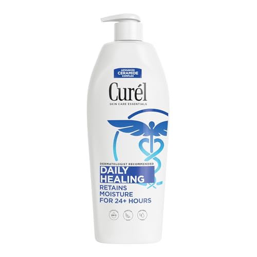 Curel Daily Healing Body Lotion for Dry Skin, Dermatologist Recommended Hydrating Body Lotion with Advanced Ceramides Complex, 20 Oz