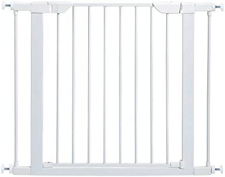 Midwest Homes 39-Inch Steel Walk-Thru Dog Gate, Expands to 38" | Pressure Mounted, Expands 29.5"- 38" Wide, Auto-Close Door, Spring-Loaded Latch, Includes Two 3" Extensions