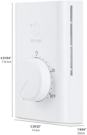 Stelpro Line Voltage Wall Thermostat - Single Pole 240V - SWT1F - White | Fits electric baseboards convectors and fan heaters, Mechanical dial, No batteries or programming, 240V rated