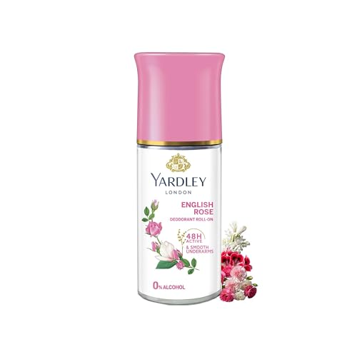 Yardley London English Rose Anti-Perspirant Deodorant Roll-On | 48-Hour Active | Alcohol-Free | 1.7oz (50ml)