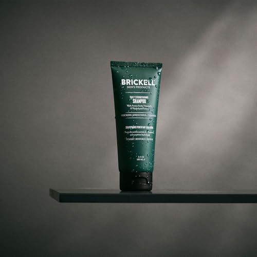 Brickell Men's Products Daily Strengthening Shampoo for Men, Mint & Tea Tree Oil To Soothe Dry and Itchy Scalp, Sulfate Free and Paraben Free, With Pro-Vitamin B5 & Hydrolyzed Protein, 8oz, Scented