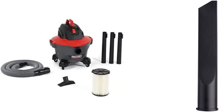 RIDGID 62698 RT0600 NXT 6-Gal. Wet Dry Shop Vacuum with Casters, 4.25 Peak HP Motor, and Pro Locking Hose, Dark Gray and Red