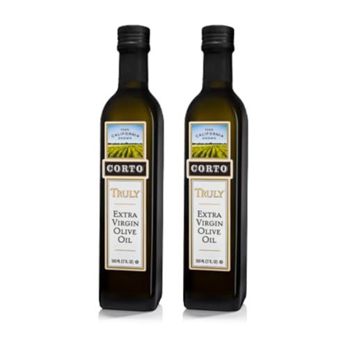 Corto TRULY Extra Virgin Olive Oil, 100% California, Cold Extracted 17 oz | EVOO for Cooking, Drizzling and Marinades, Chef-Trusted, Dark Glass Bottle, Aromatic, Single-Origin Grove