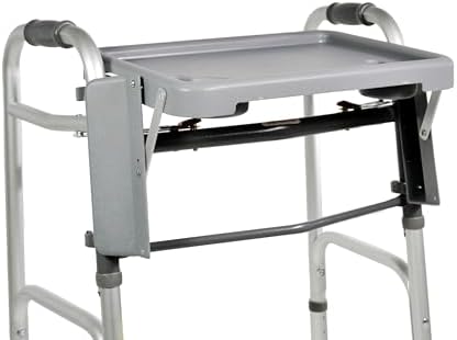 Alex Orthopedic Folding Molded Walker Tray with 2 Cup Holders - Clip On with No Tools