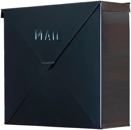 NACH Mailboxes for Outside Wall Mount, 10 x 10 x 4 inch Black Mailbox, Waterproof Mailboxes for Outside - Chicago Style Mail Box