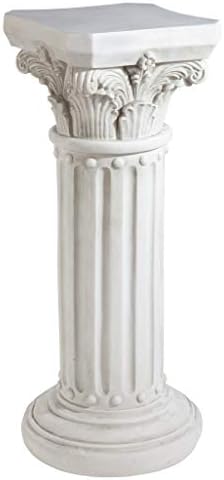 Design Toscano EU2866 Rose Garland Indoor/Outdoor Pedestal Plant Stand, 11 Inches Wide, 34 Inches Tall, Handcast Polyresin, Antique Stone Finish