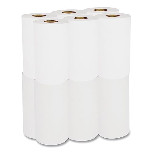 Boardwalk 6250 Hardwound Paper Towels, Nonperforated 1-Ply White, 350 ft (Case of 12 Rolls) | Made In The USA