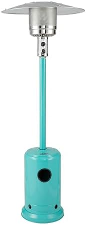 Fire Sense 61130 Patio Heater with Wheels, 48,000 BTU, Aqua Blue | Electronic Ignition System, Portable Outdoor Propane Heater, All Seasons