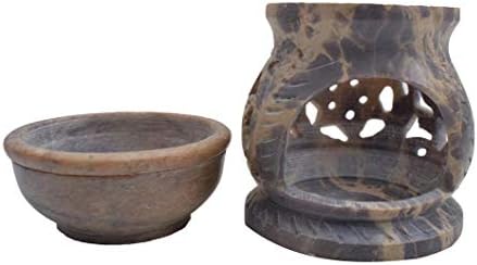 IFH Burner Oil Candle Wax Melt Tart Warmer Diffuser Tealight Soapstone Holder-BRN28