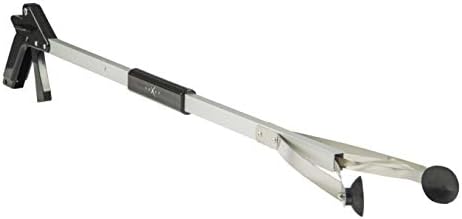 Grabber Reacher Suction Cup Grip Tool- Long 32 Inch Foldable Strong Heavy Duty Aluminum Pick Up Stick - Lightweight Trash Litter Picker Claw