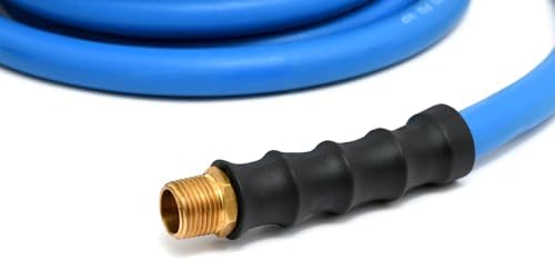 BLUBIRD BB1250 1/2" x 50' Rubber Air Hose, 100% Rubber, Lightest, Strongest, Most Flexible, 300 PSI, 50F to 190F Degrees, Ozone Resistant, High Strength Polyester Braided