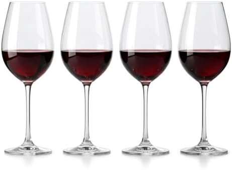 Spiegelau Salute Stemmed Red Wine Glasses, Lead-Free Crystal Wine Glasses for Pinot Noir, Cabernet, Wedding, Anniversary, Housewarming, Birthday Gifts, Elegant Glassware, Home Bar, 19.4 oz, Set of 4