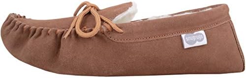 SNUGRUGS Men's Alfie Wool Lined Suede Sole Moccasin Slipper