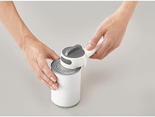 Joseph Joseph Can-Do Plus Compact Can Opener Manual Easy Twist Pull Tab Stainless Steel Portable Space-Saving, White