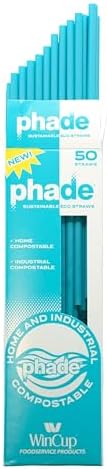 phade Phade 7.75 inch Jumbo Compostable Biodegradable Eco Straws,375 Count,Individually Wrapped,For Cold Drinks Only
